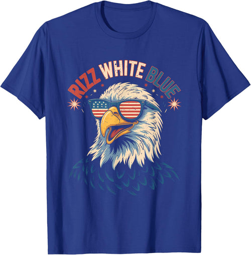 Rizz White Blue Patriotic Eagle 4th Of July Sunglasses USA