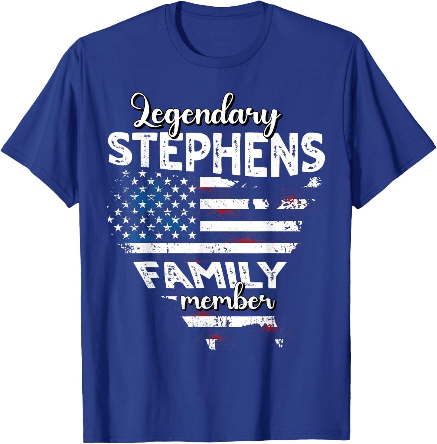 Surname Stephens US Flag Stephens Last Name Stephens T-Shirt - T-Shirt | Royal