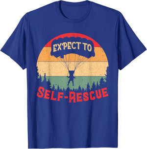 Expect To Self Rescues Vintage Sunset Quote Inspiration T-Shirt - T-Shirt | Royal