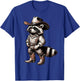 Funny Graphic Raccoon Cowboy Cowgirl Country Western Rodeo T-Shirt - T-Shirt | Royal