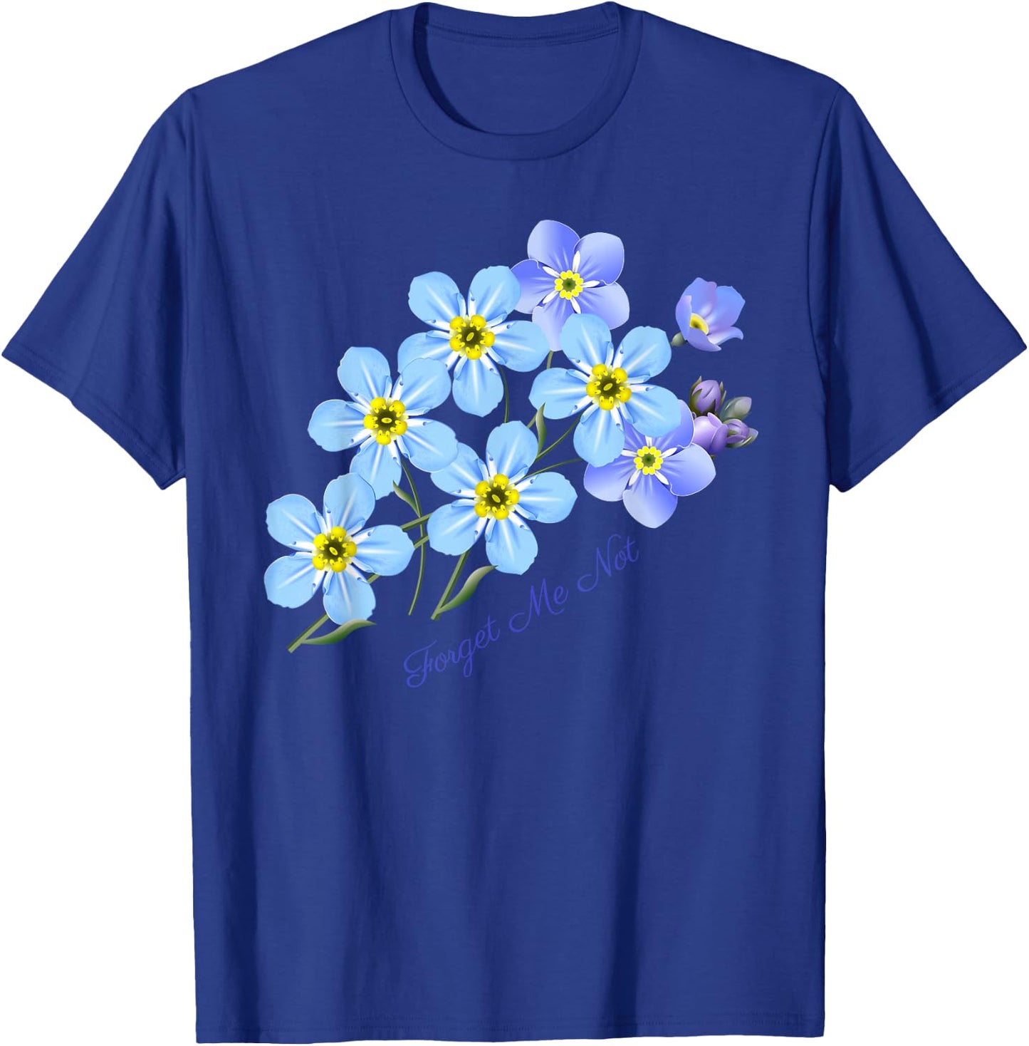 Forget-Me-Not Botanical Flower T-Shirt - T-Shirt | Royal