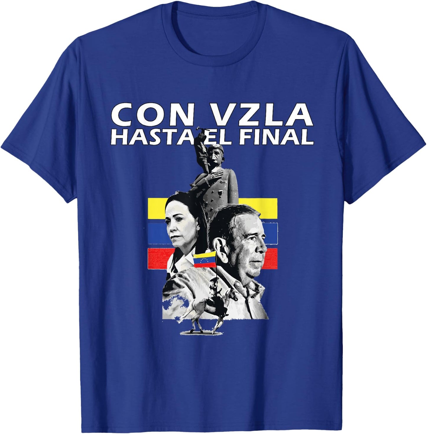 Con Venezuela Hasta el Final Maria Corina Machado Edmundo T-Shirt - T-Shirt | Royal