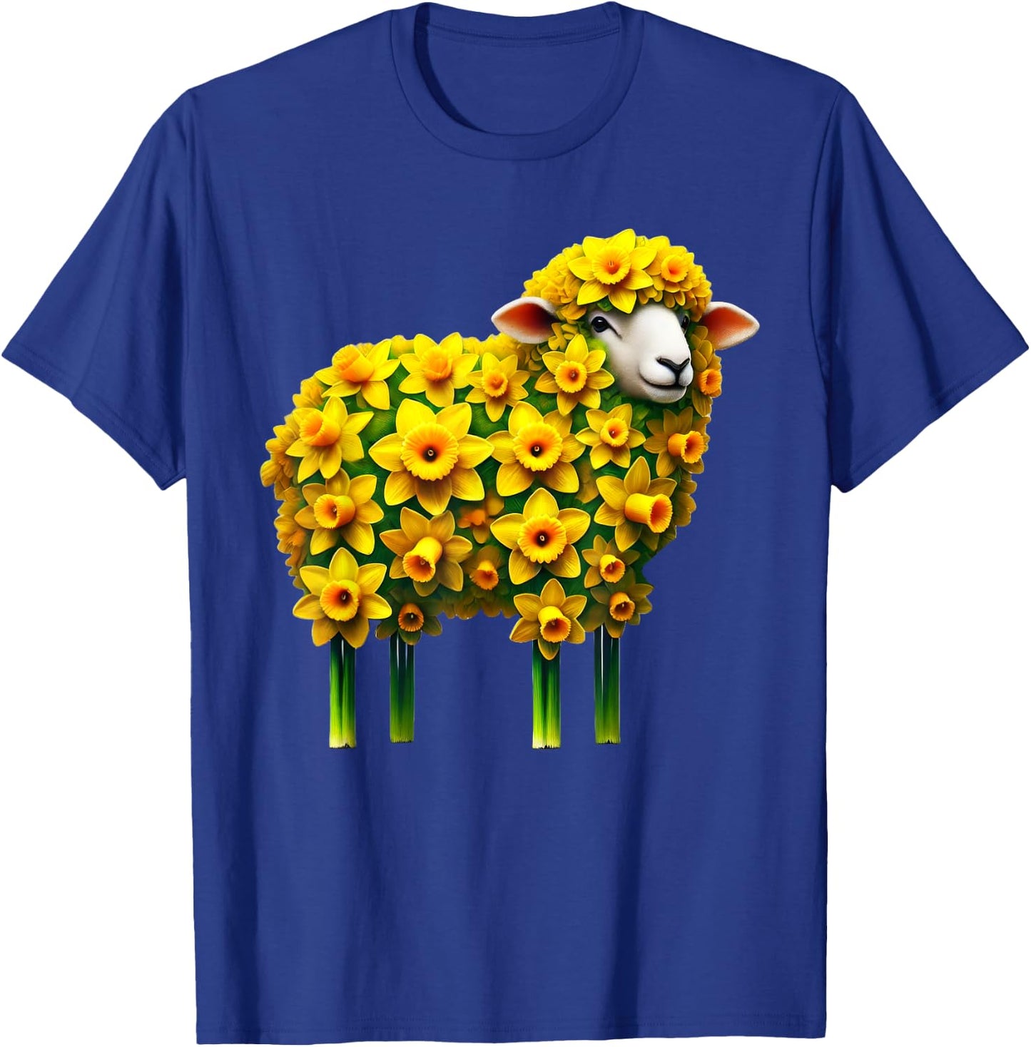 Daffodil Sheep Flower Gardening Floral T-Shirt - T-Shirt | Royal