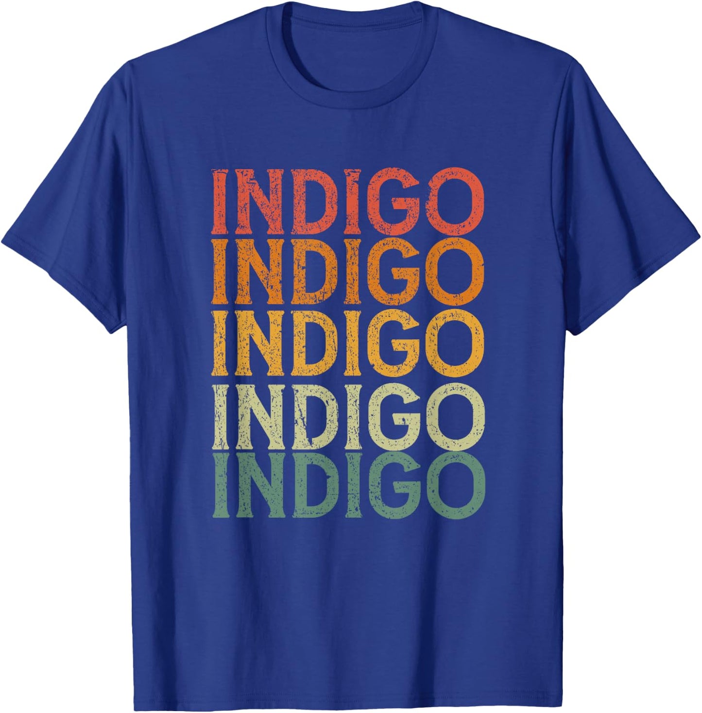 Retro Individual First Name Indigo T-Shirt - T-Shirt | Royal