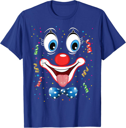 Carnival Clown Face Circus Costume Kids Men Women Carnivals T-Shirt - T-Shirt | Royal