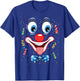 Carnival Clown Face Circus Costume Kids Men Women Carnivals T-Shirt - T-Shirt | Royal