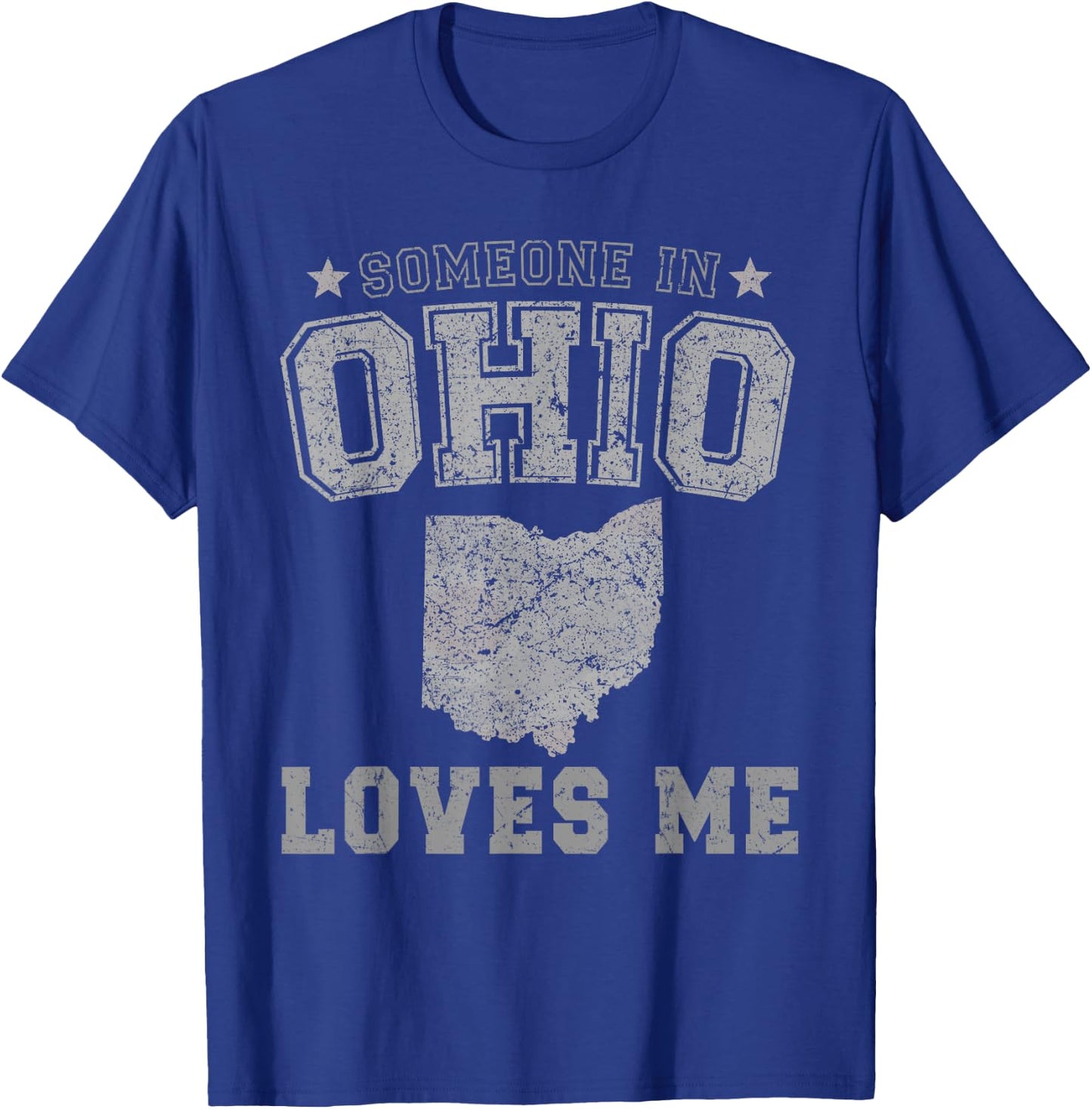 Someone In Ohio Loves Me Heart Vintage State T-Shirt - T-Shirt | Royal