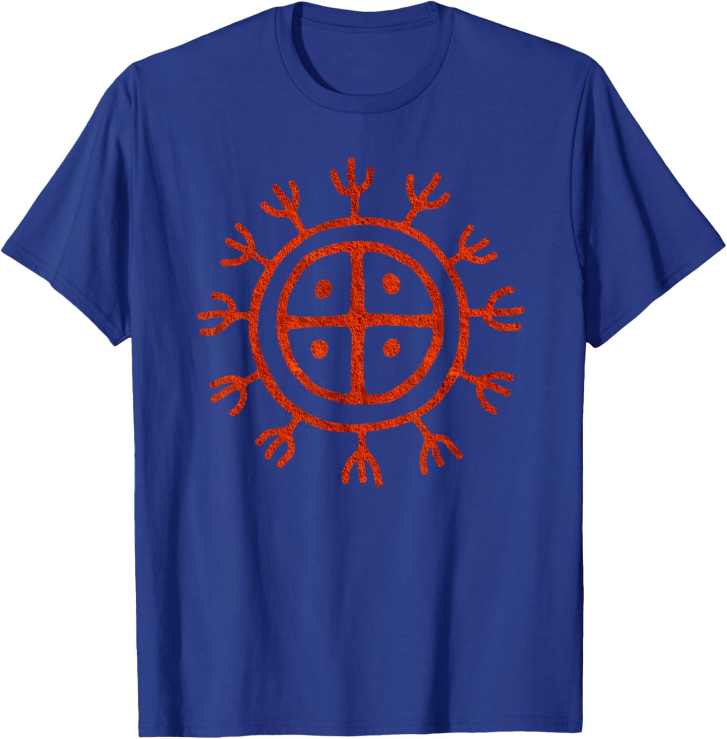 Paleo Sun Symbol Petroglyph Nordic Design T-Shirt - T-Shirt | Royal