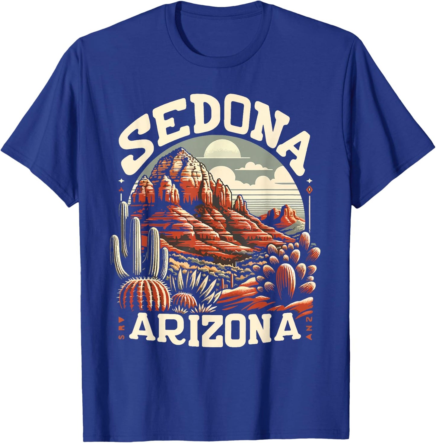 Sedona Arizona Nature Hiking Outdoor Mountain Retro Vintage T-Shirt - T-Shirt | Royal