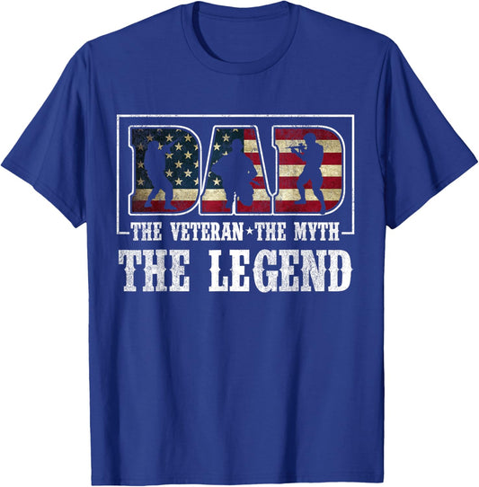 The Veteran The Myth The Legend Veteran Dad Gif T-Shirt - T-Shirt | Royal
