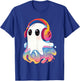 Retro Psychedelic Ghost with Headphones Vaporwave T-Shirt - T-Shirt | Royal