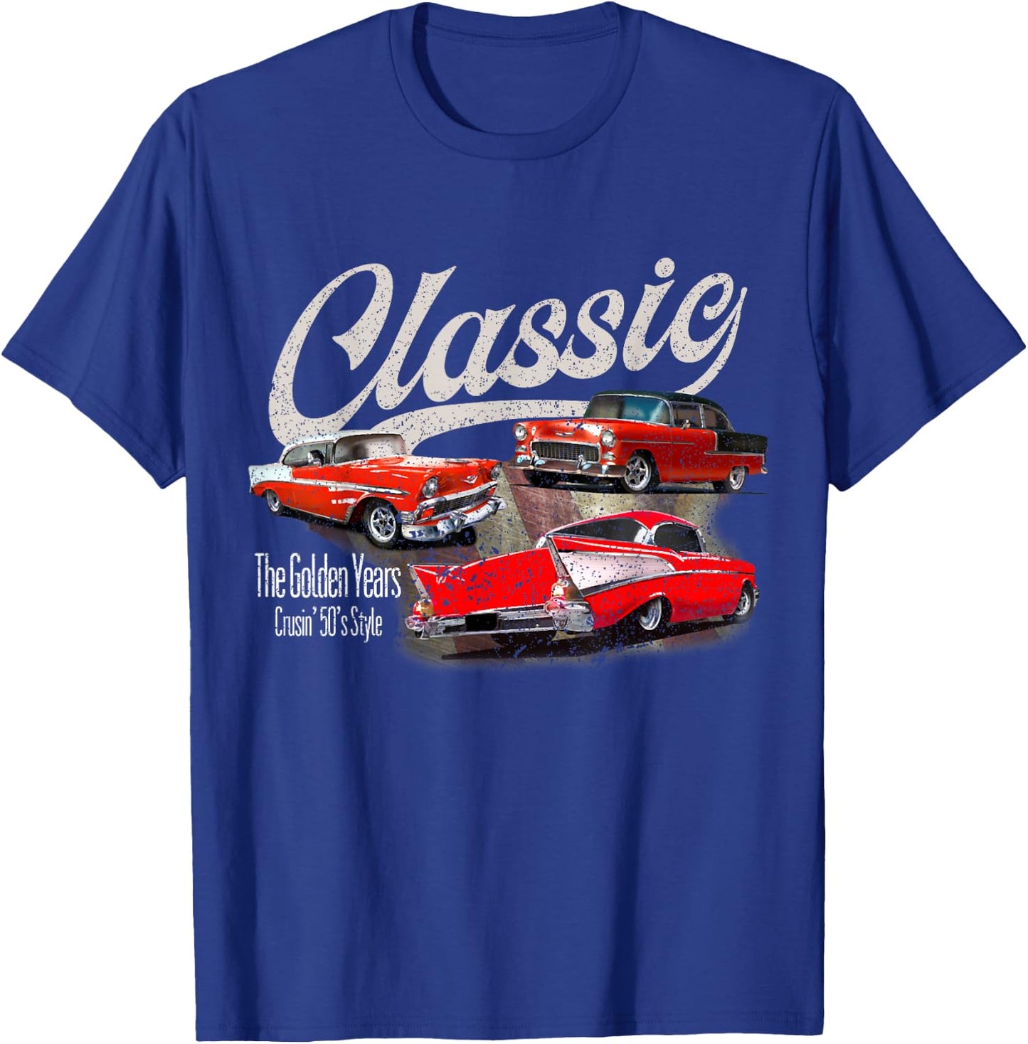 55 56 57 Chevys Bel air Truck TriFive vintage cars T-Shirt - T-Shirt | Royal