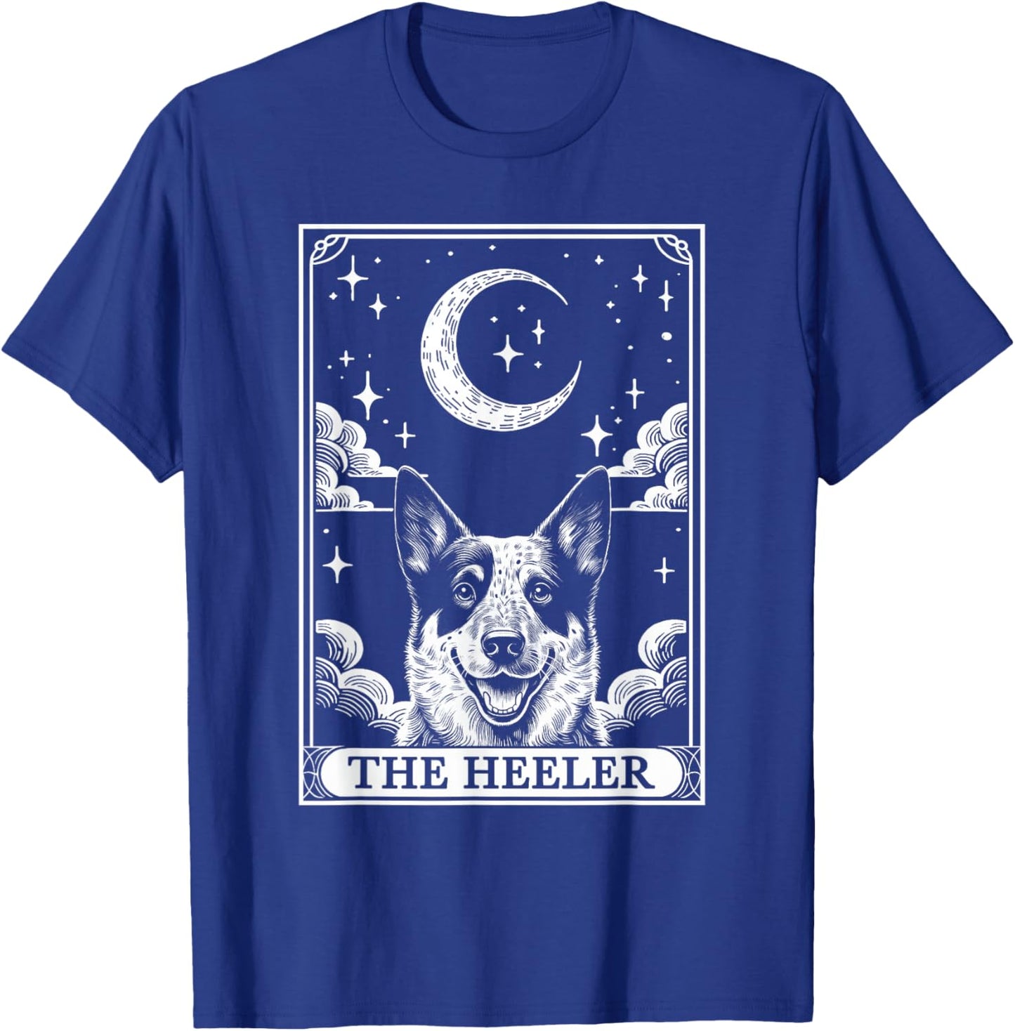 Tarot Card Vintage Crescent Moon Australian Cattle Dog Mom T-Shirt - T-Shirt | Royal