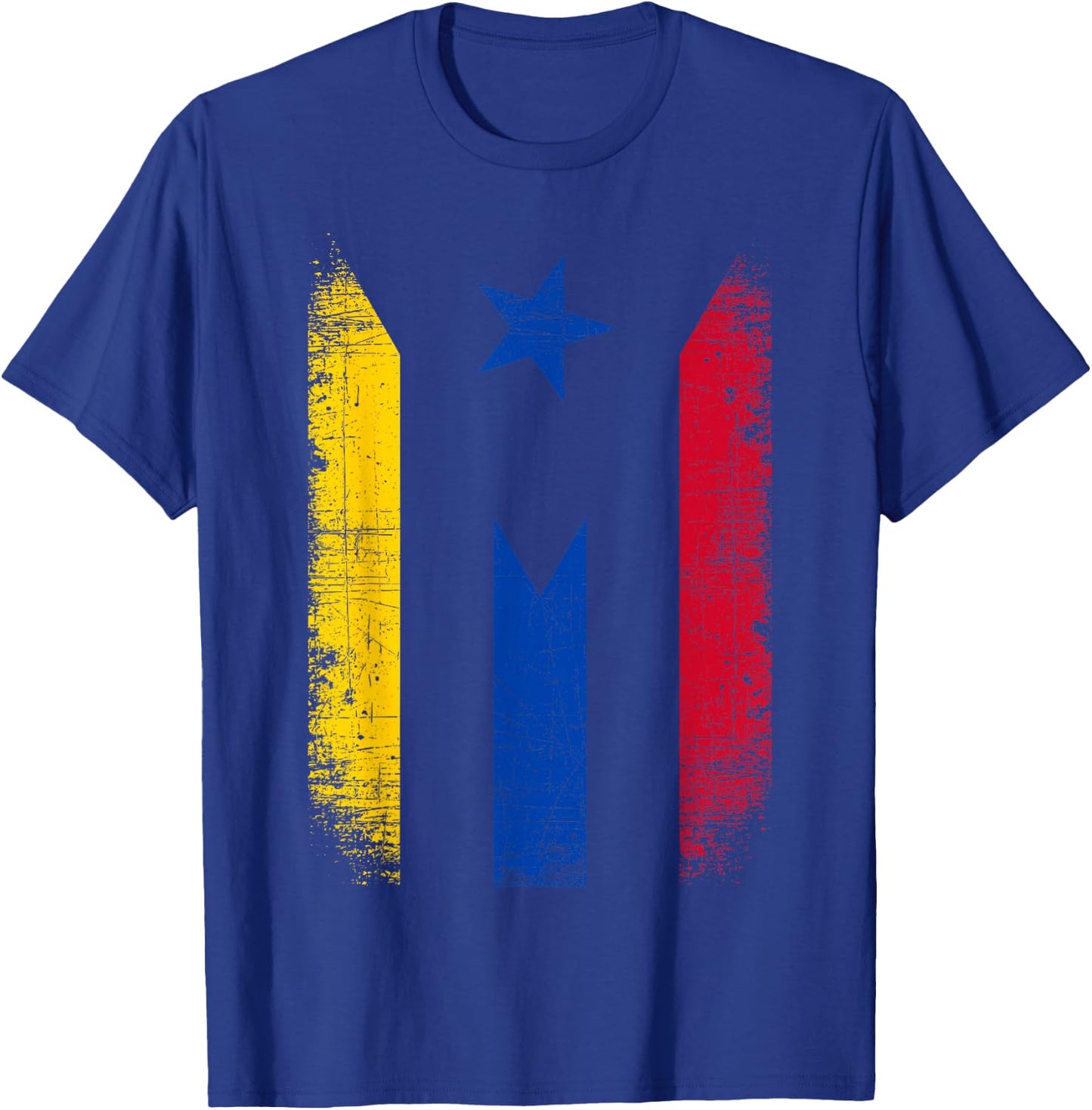 Colombia Puerto Rico Flag Retro Vintage Boricua Colombian T-Shirt - T-Shirt | Royal