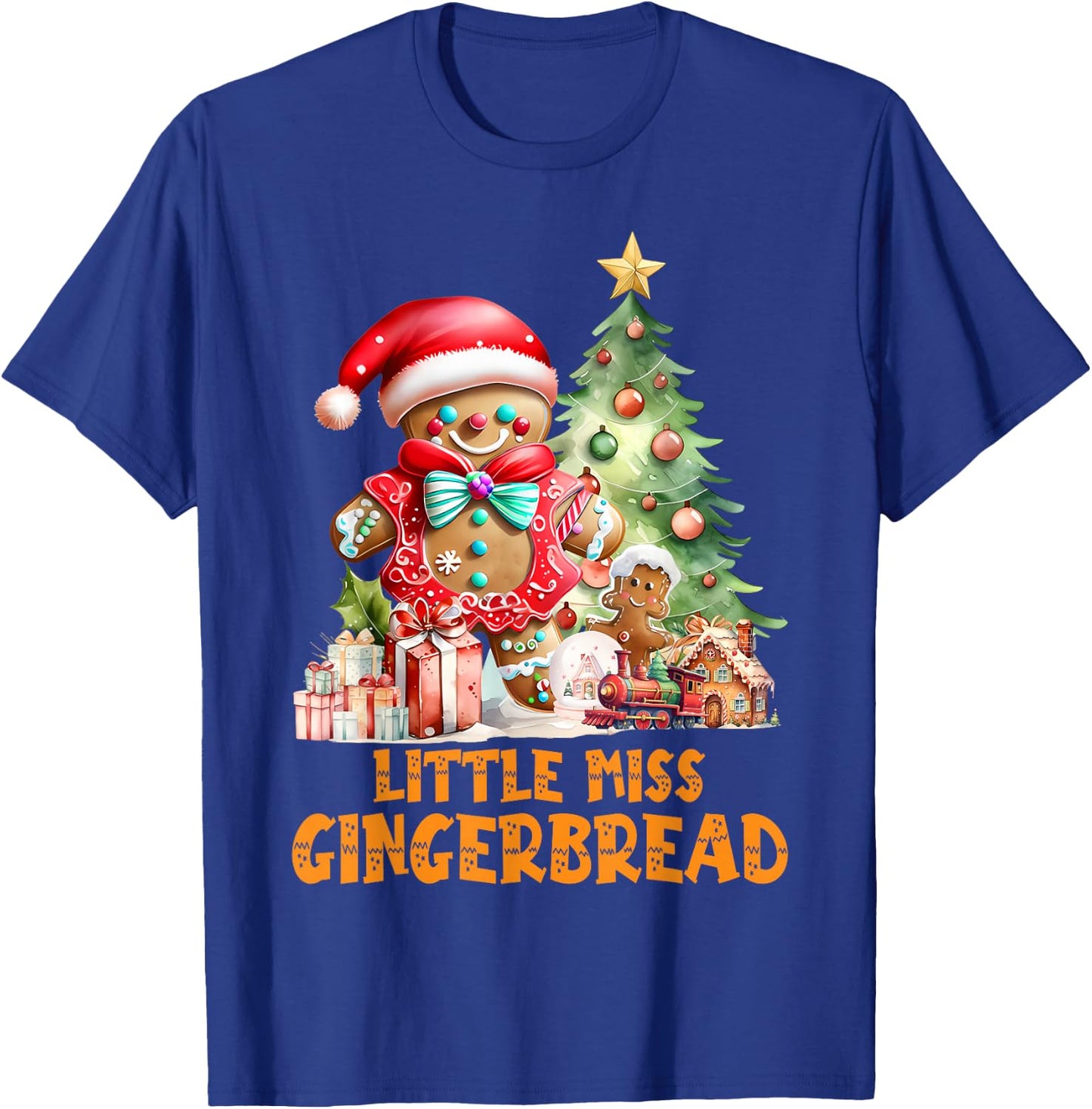 Little Miss Cookies Gingerbread Christmas Toddler Kids Girl T-Shirt - T-Shirt | Royal