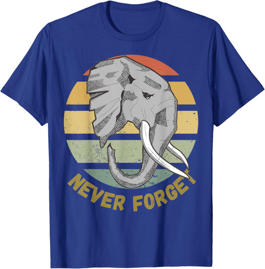 Vintage Never Forget Elephant Safari Gift African Wildlife T-Shirt - T-Shirt | Royal