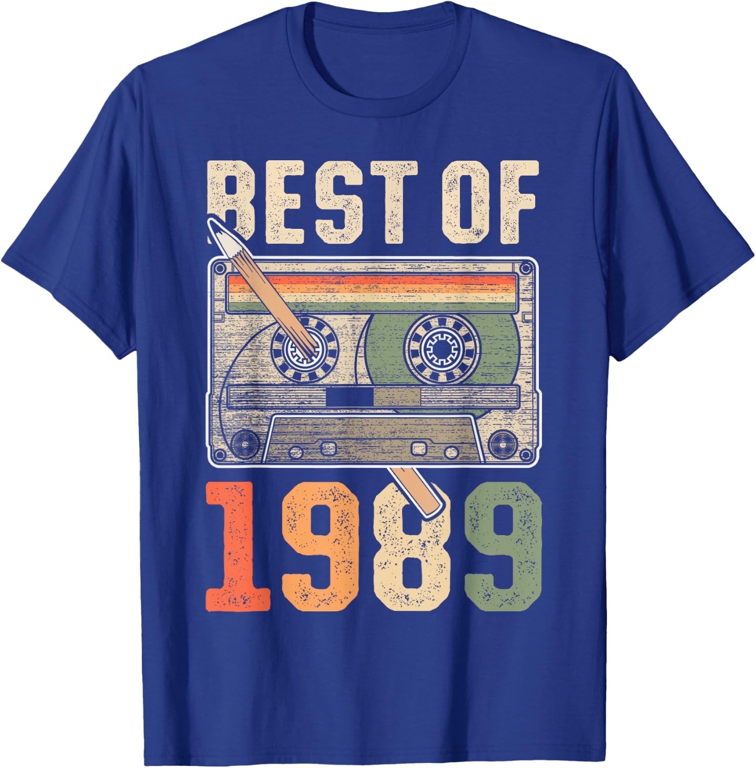 Best of 1989 Old Cassette 37th Birthday Retro T-Shirt - T-Shirt | Royal
