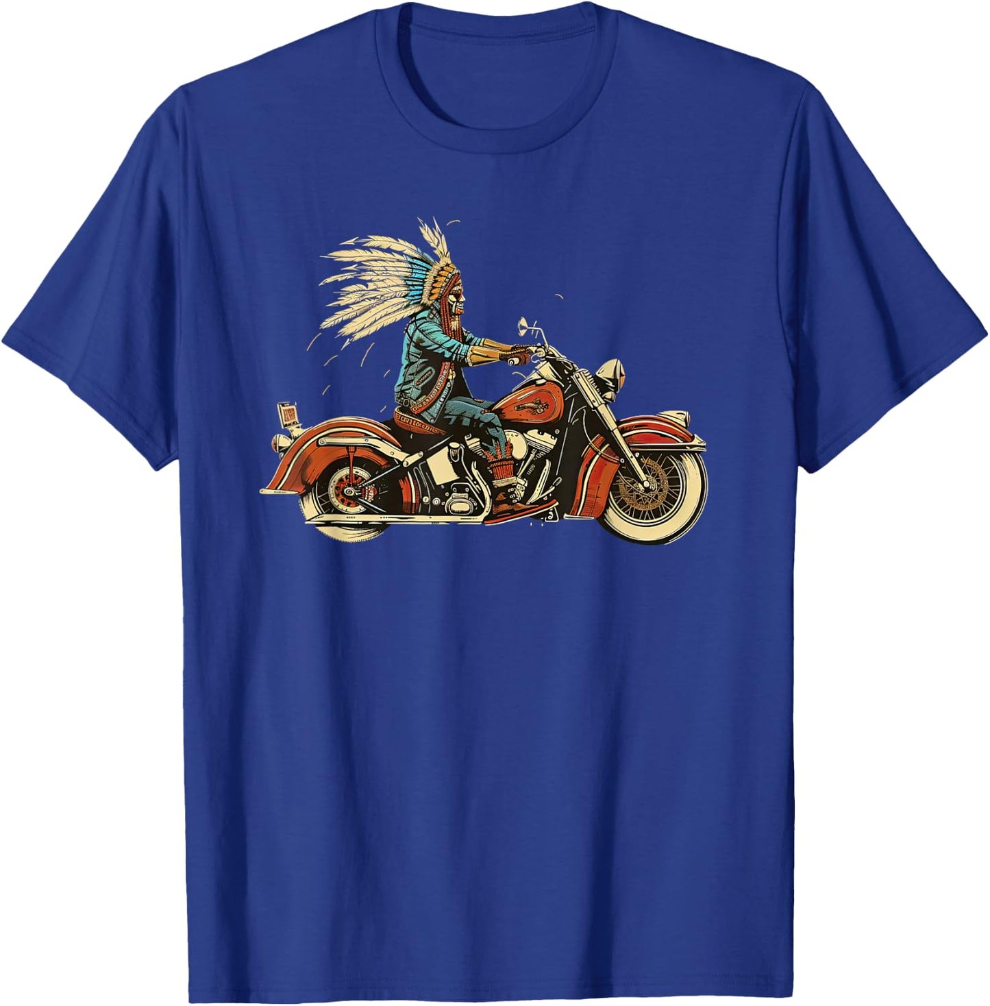 Native American Motorcycle Indian Bikers old classic bikes T-Shirt - T-Shirt | Royal