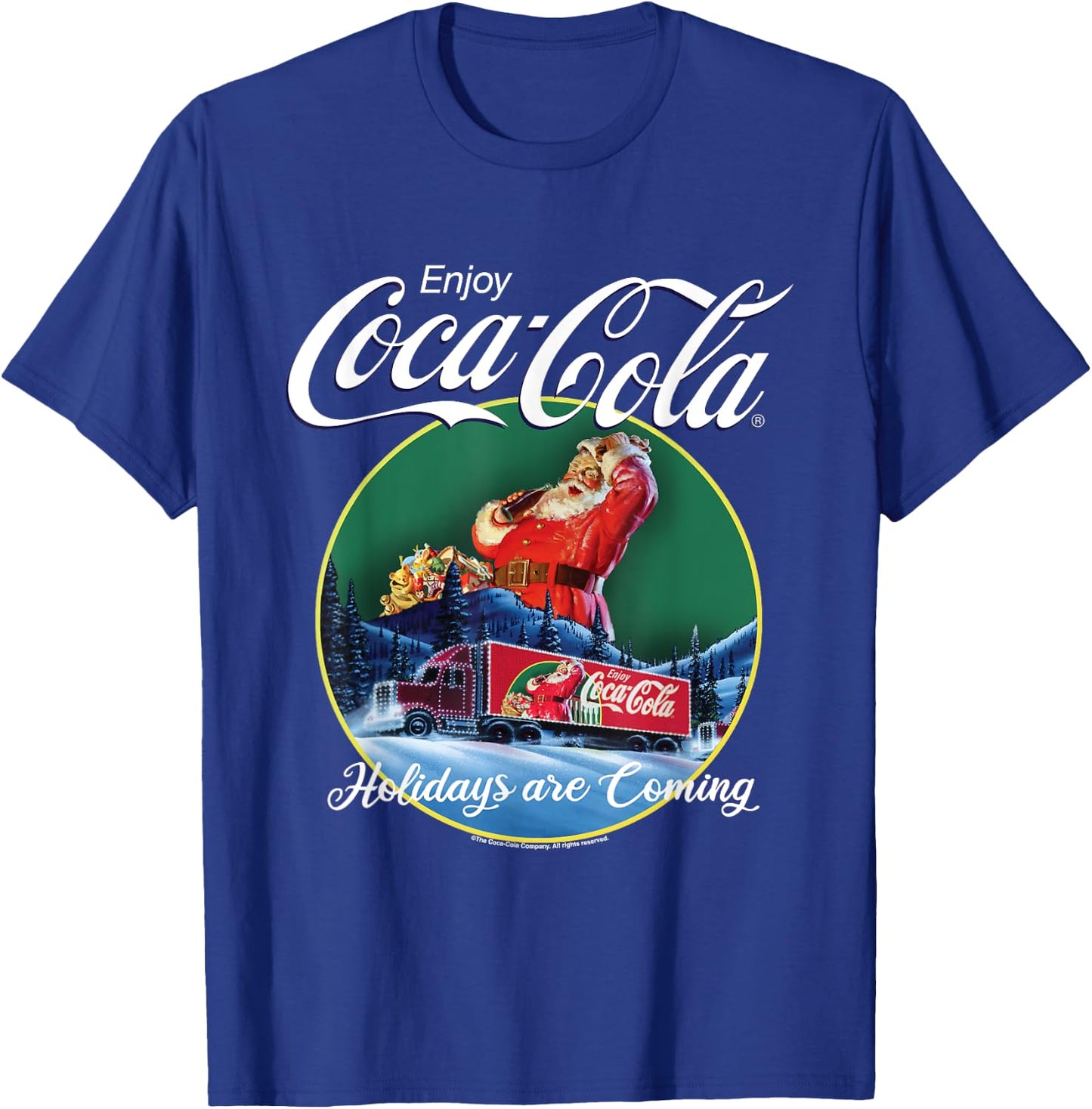 Coca Cola Christmas Holidays Are Coming Truck T-Shirt - T-Shirt | Royal