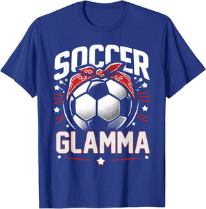Soccer Glamma Cute Soccer Sports Mother's Day T-Shirt - T-Shirt | Royal