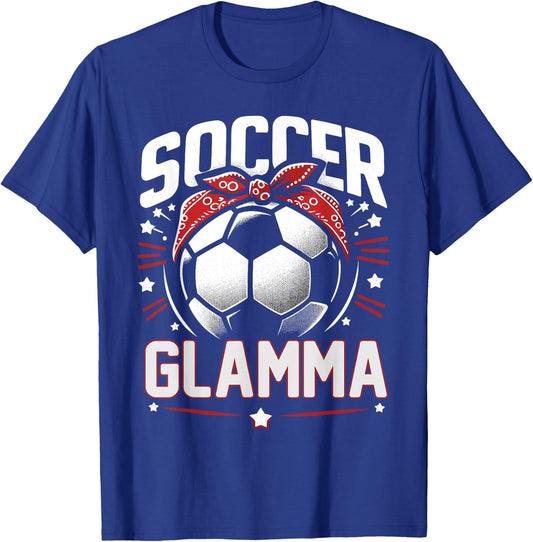 Soccer Glamma Cute Soccer Sports Mother's Day T-Shirt - T-Shirt | Royal