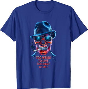 Vintage Too Weird To Live - To Rare To Die Smoking Skull T-Shirt - T-Shirt | Royal