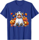 Funny Halloween Highland Cow Ghost Spooky Pumpkin Hello Fall T-Shirt - T-Shirt | Royal