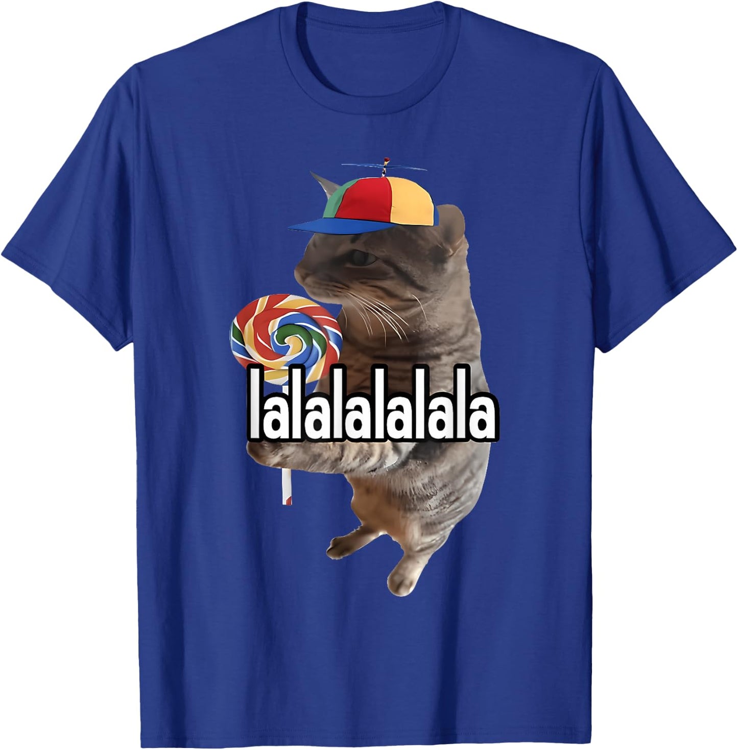 Silly Cat With Lollipop Meme T-Shirt - T-Shirt | Royal