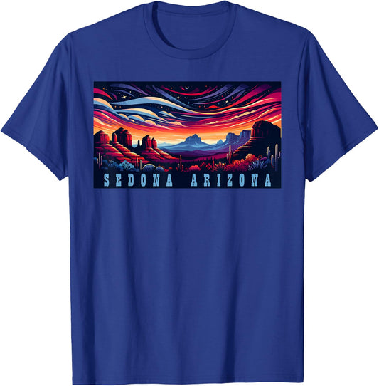 Sedona AZ Hiking Outdoors Mountain Sedona USA Retro Vintage T-Shirt - T-Shirt | Royal