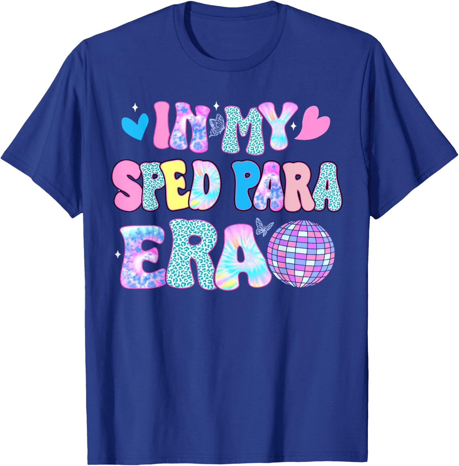 Tie Dye Leopard Back to school Gift In My Sped Para Era T-Shirt - T-Shirt | Royal
