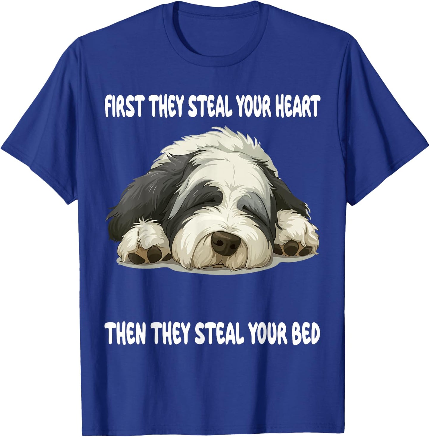 Old English Sheepdog Sleeping Pajamas Nightgown T-Shirt - T-Shirt | Royal