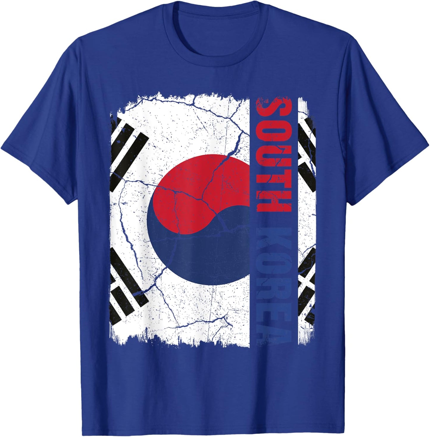 Vintage South Korean Flag South Korea Pride Roots Heritage T-Shirt - T-Shirt | Royal