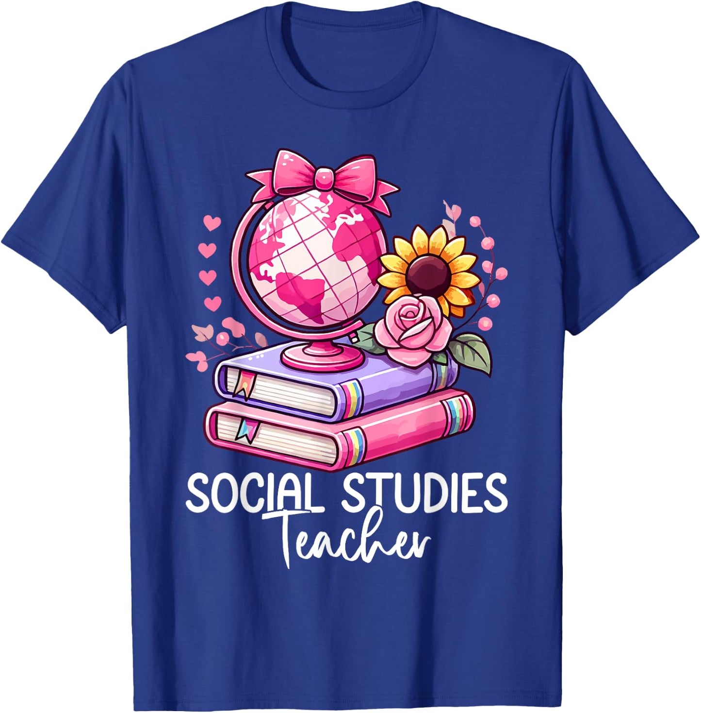 Social Studies History Teacher Earth Globe Back To School T-Shirt - T-Shirt | Royal