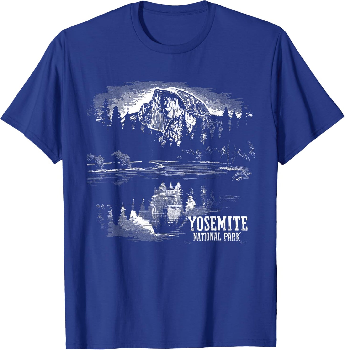 Yosemite - US National Park Vintage Men Women Kids Retro T-Shirt - T-Shirt | Royal
