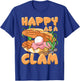 Funny Happy As A Clam Cute Clam Lovers Clam T-Shirt - T-Shirt | Royal