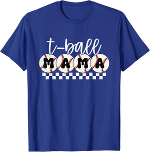 Funny T Ball mom Softball Ball Mama Baseball Mothers Day T-Shirt - T-Shirt | Royal