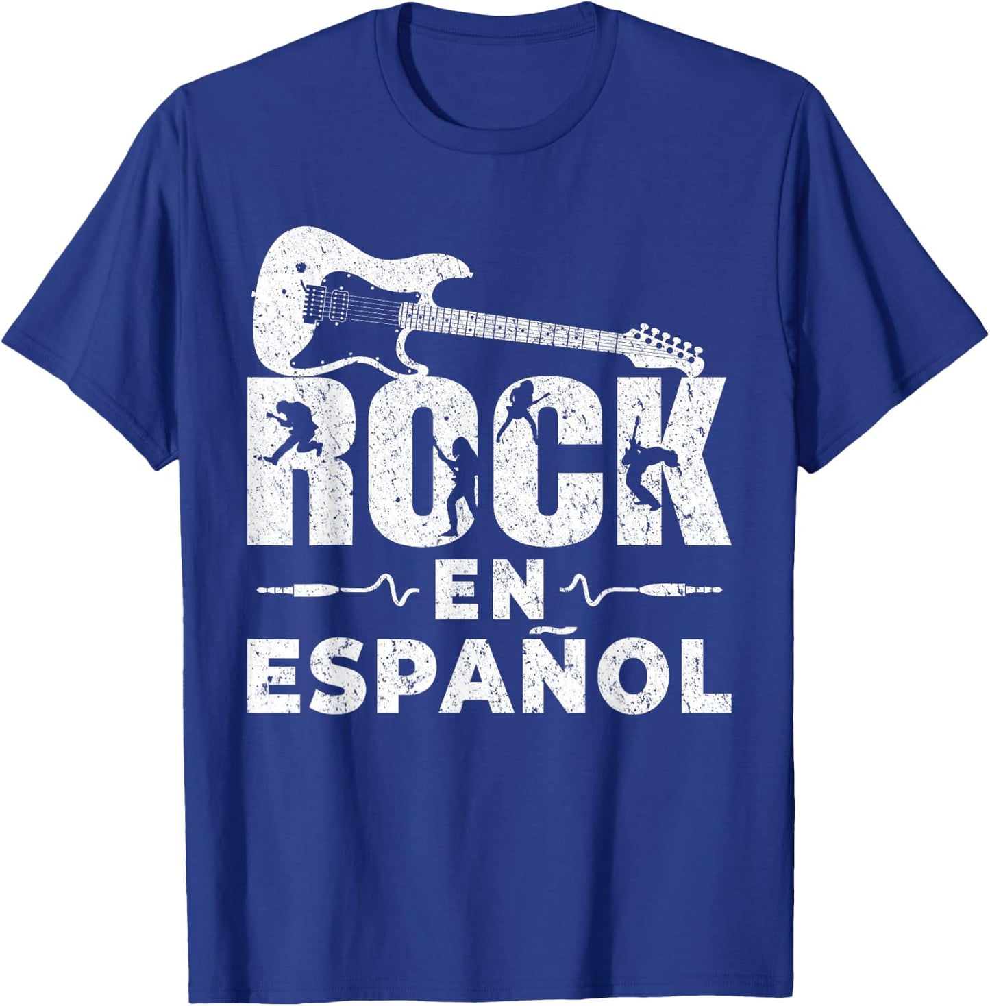 Rock En Español Spanish Music Instrument Electric Guitar T-Shirt - T-Shirt | Royal