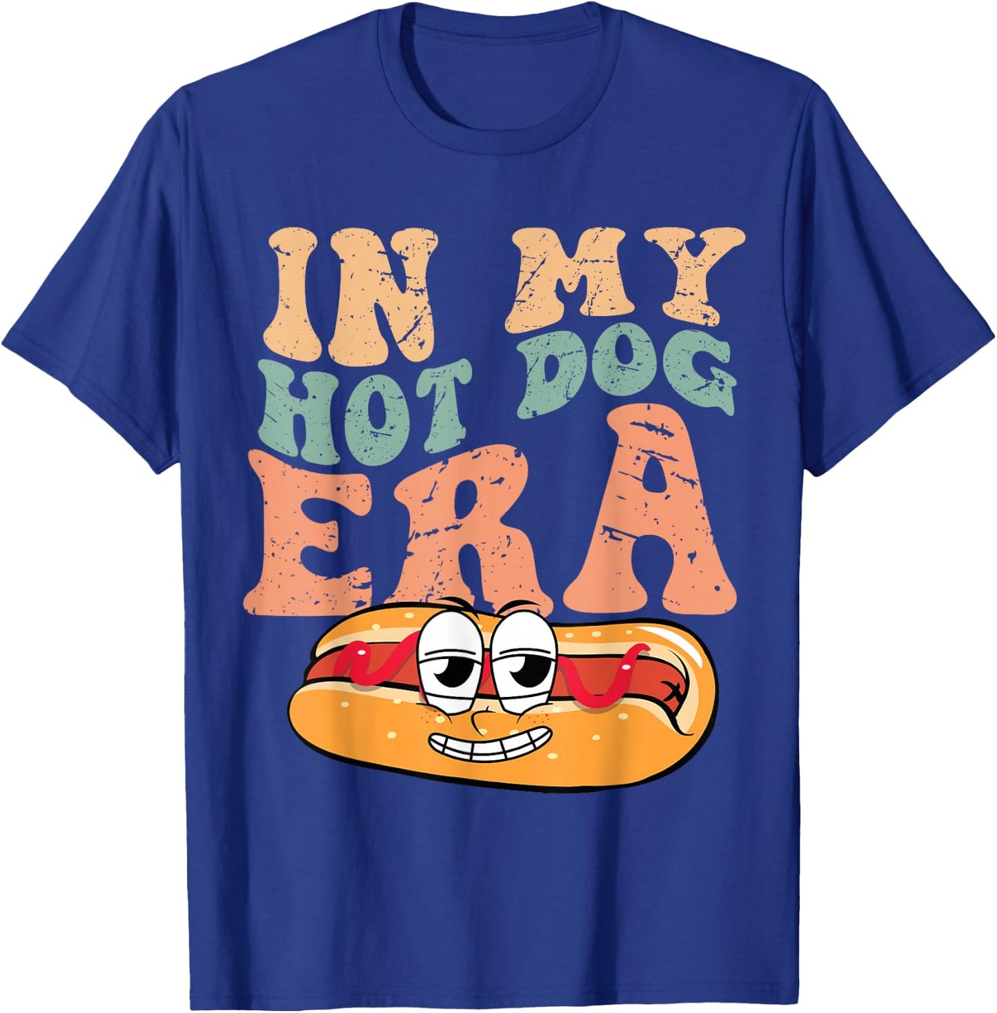 In My Hot Dog Era Eating Hot Dog Vintage T-Shirt - T-Shirt | Royal
