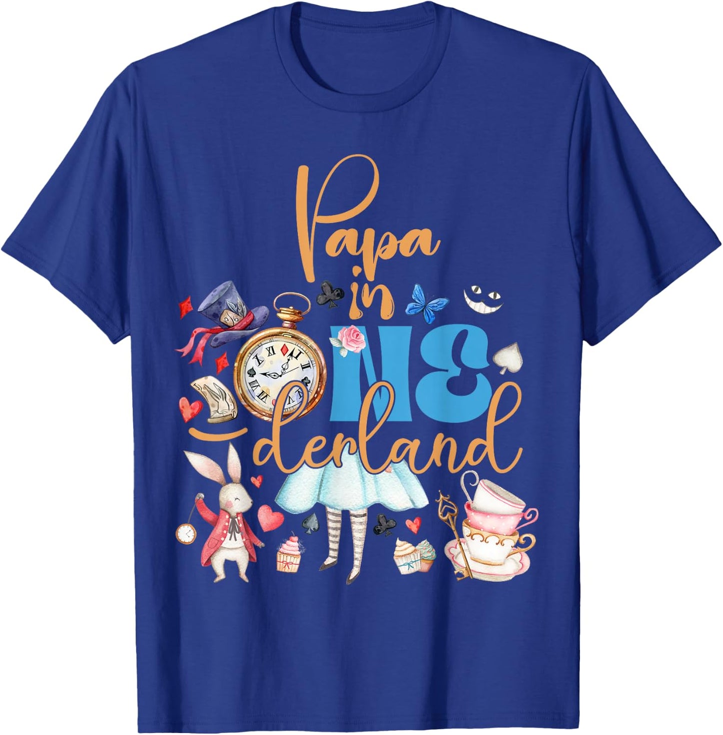 Alice Papa in ONEderland Birthday Family T-Shirt - T-Shirt | Royal