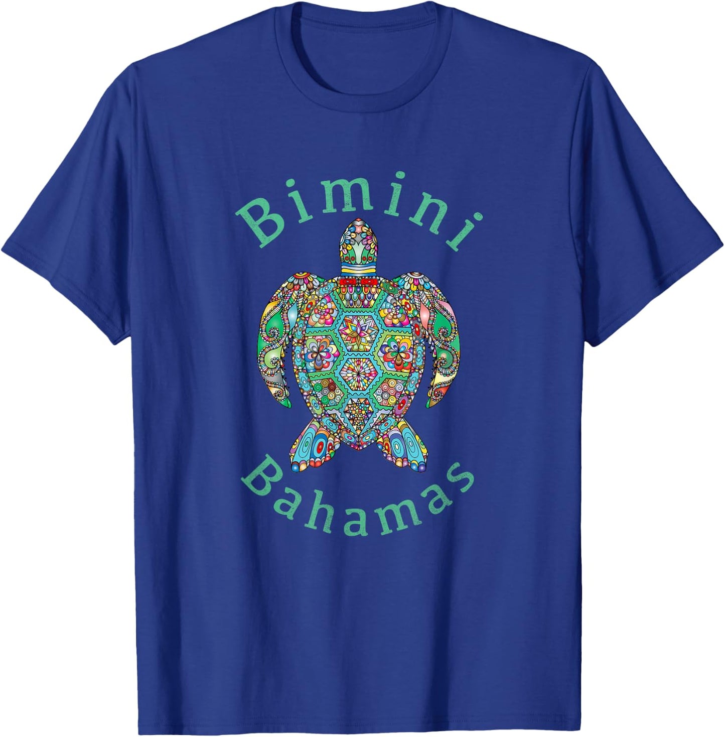 Bimini, Bahamas Tribal Turtle Gift T-Shirt - T-Shirt | Royal