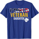 Vintage Proud Veteran Daughter With American Flag Military T-Shirt - T-Shirt | Royal