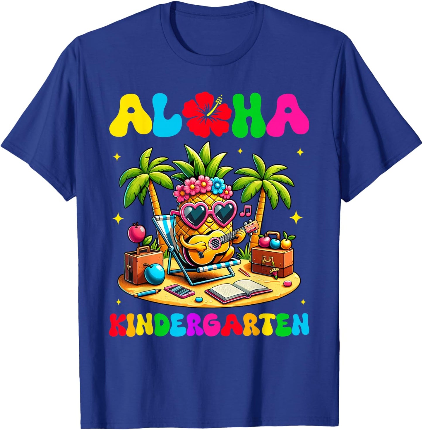 Aloha Kindergarten Pineapple Hawaii Back to School Kids Girl T-Shirt - T-Shirt | Royal