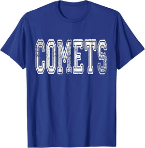 Comets Mascot Distressed Vintage School Sports Name Fans T-Shirt - T-Shirt | Royal