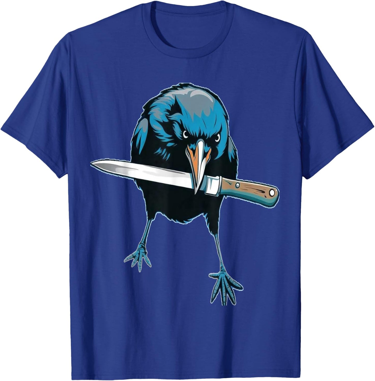 Crow With Knife T-Shirt - T-Shirt | Royal