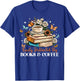 Easily Distracted by Books & Coffee Floral Book Lover Retro T-Shirt - T-Shirt | Royal