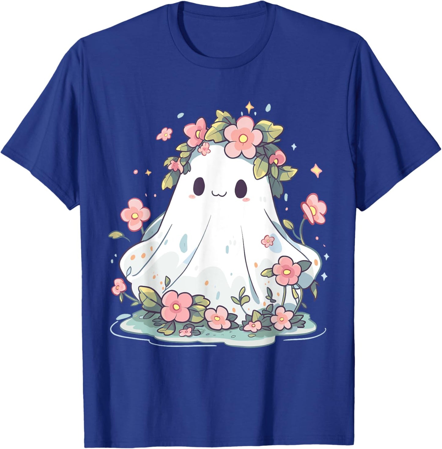 Halloween Shirt Floral Ghost Women Halloween Costume T-Shirt - T-Shirt | Royal