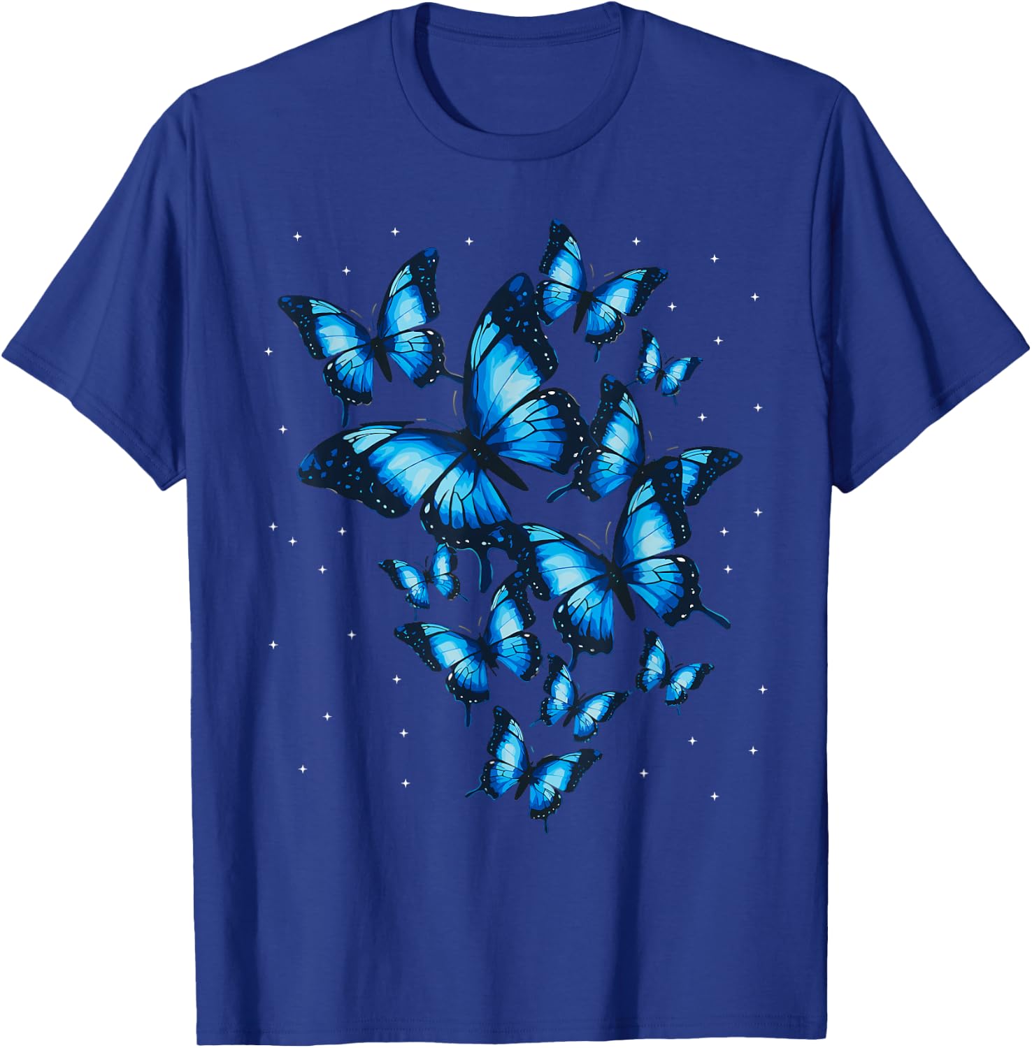 Blue Butterfly Art Beautiful Butterflies T-Shirt - T-Shirt | Royal