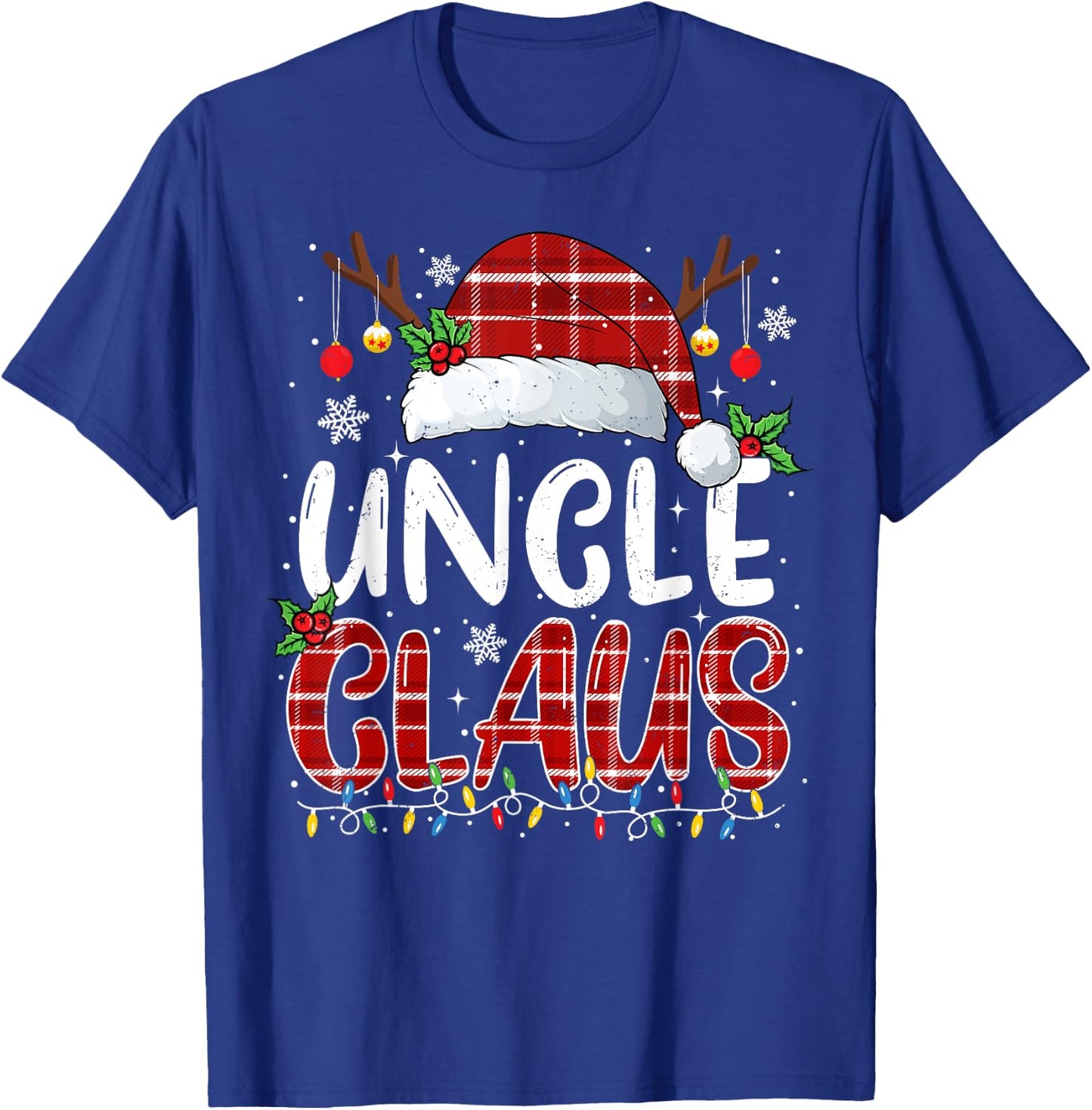 Uncle Claus Christmas Lights Pajama Family Matching T-Shirt - T-Shirt | Royal