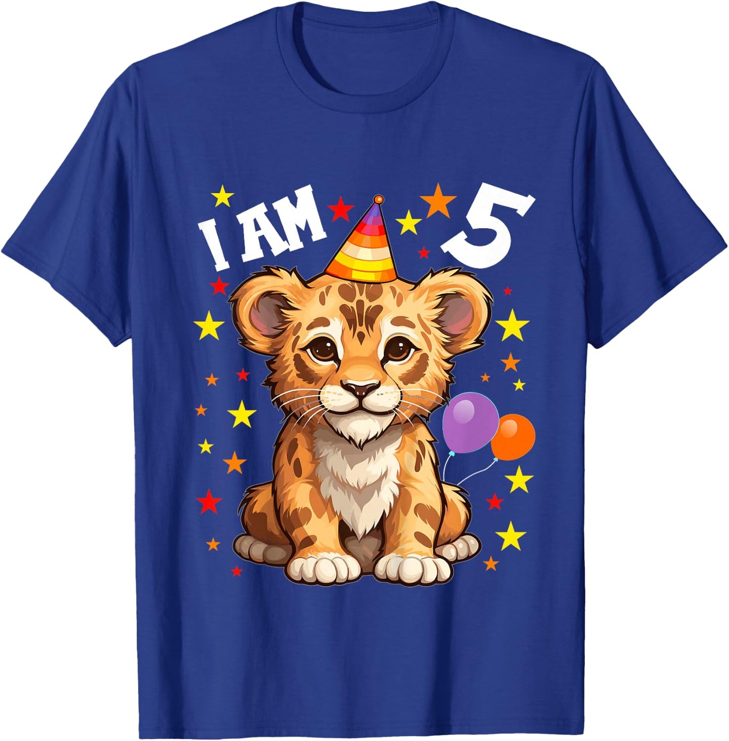 5 Years old Boy and Girl Lions 5th birthday Lion T-Shirt - T-Shirt | Royal
