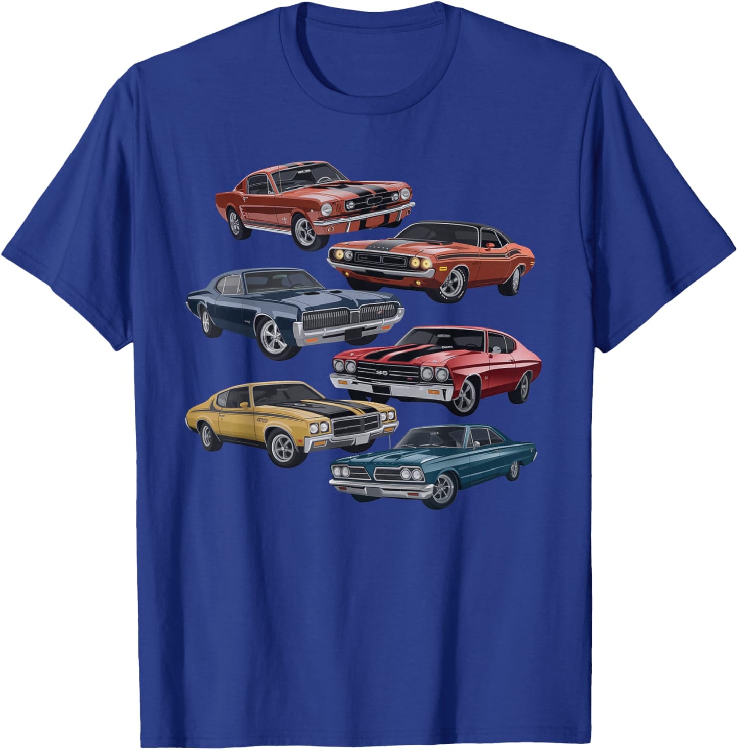 Vintage Muscle Car Artwork for Car Show Enthusiasts T-Shirt - T-Shirt | Royal